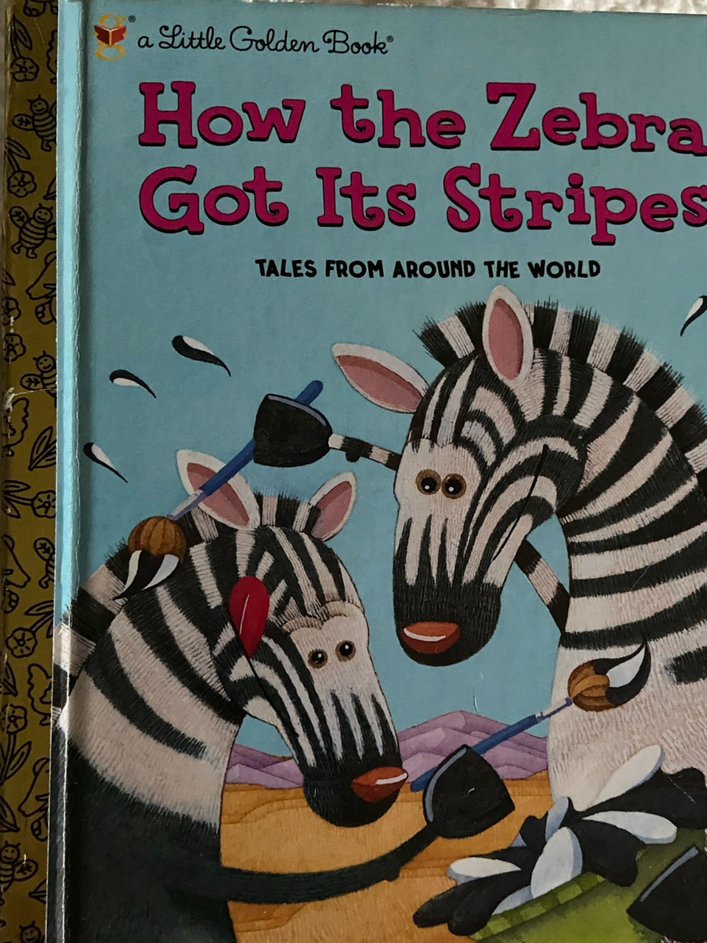 Little Golden Book Children's How Zebra Got Stripes Zebra Illustration zebras